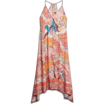 Superdry - Jurk met jacquardprint en zakdoekzoom - Dames - Jurken
