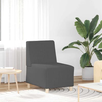 vidaXL Modulaire Bankeenheid Armlos 3 st Donkergrijs Katoen Stof