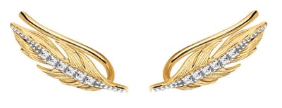 Montebello Oorbellen Dimas Gold - 925 Zilver Verguld - Veer - 5x15mm