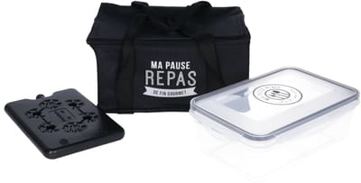 Cook Concept Koeltas Complete - zwart - 3L - 22 x 15 x 11 cm - met koelelement en box - lunchtas