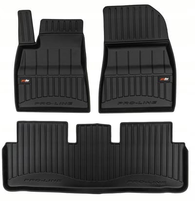 Frogum Tesla Model 3 vanaf 2023 - Automatten Set (3-delig) - TPE Rubber - 6 cm Hoge Rand - Geurloos