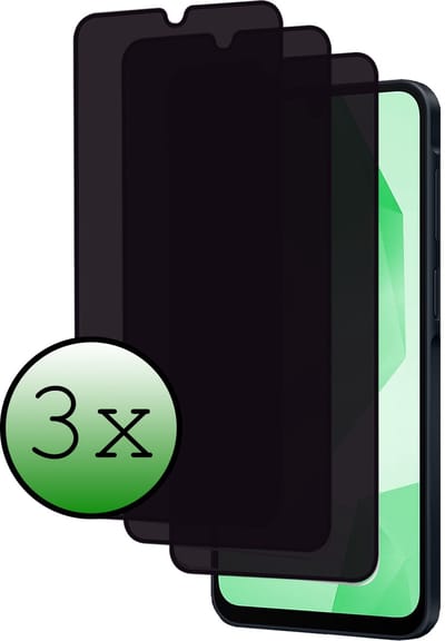 Screenprotector - 3 Stuks Geschikt voor Samsung Galaxy A16 - Privacy Filter - Beschermglas - Gehard Glas - Tempered Glass - Screen Protector