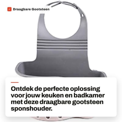 Dailygoods - Draagbare Gootsteen Sponshouder - Organisator voor Keuken en Badkamer - Plankmanden - Afvoerzak en Zeef - Handig Gereedschap - Compact Fo...