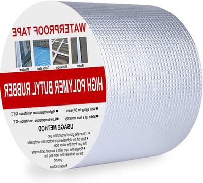 Brede Waterdichte Tape voor Daken, Butyl, 100mm x 5m, Zelfklevende Sealing Tape voor Oppervlakte Scheuren, Bitumen Rol voor Dakreparatie en Waterdichte Patches
