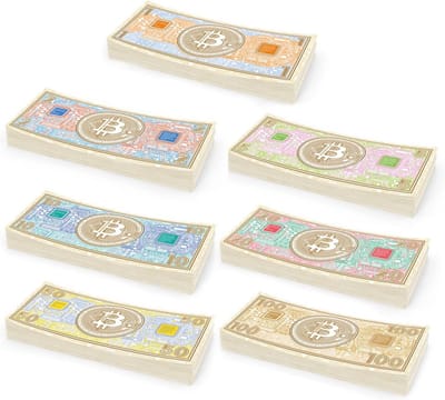 Nepgeld Set Bitcoin Bankbiljetten Speelgeld Bundel - 175 Stuks in Diverse Waarden