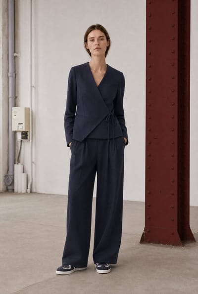 Lean wide-leg pants | Dark Blue - Dark Blue / S