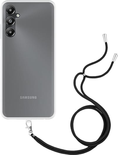 Just in Case hoesje met koord geschikt voor Samsung Galaxy A05s Hoesje met Koord - Flexibele Case - Transparant