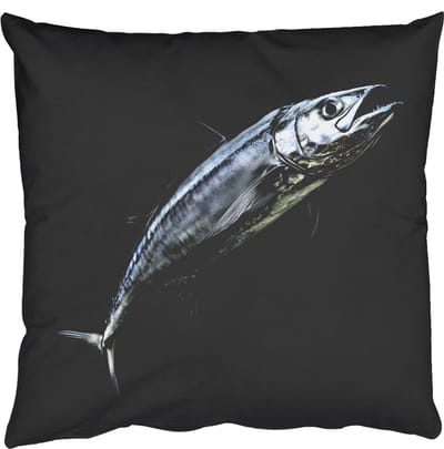 Sierkussens - Kussentjes Woonkamer - 50x50 cm - Makreel - Vis - Zwart