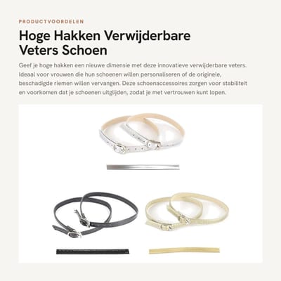 Dailygoods- Schoenriem 3 Paar - Hoge Hakken Accessoires - Verwijderbare Veters - PU Leer - Stabilisatie - Comfortabel Lopen - Schoenveter