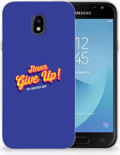 Samsung Galaxy J3 2017 Siliconen hoesje met naam Never Give Up