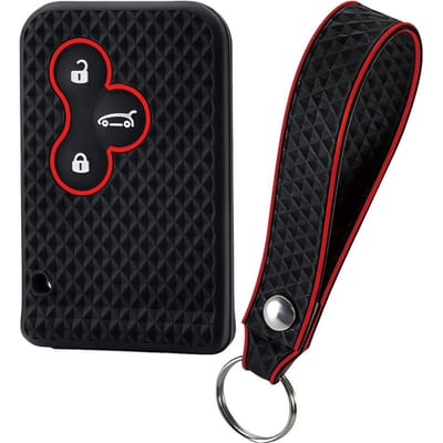 Étui de Clé à Distance en Silicone pour Voiture à 3 Boutons Housse Fob Pour Renault Megane II Grand Scenic 2006 2007 2008 Clé Intelligente Sans Clé Accessoires black