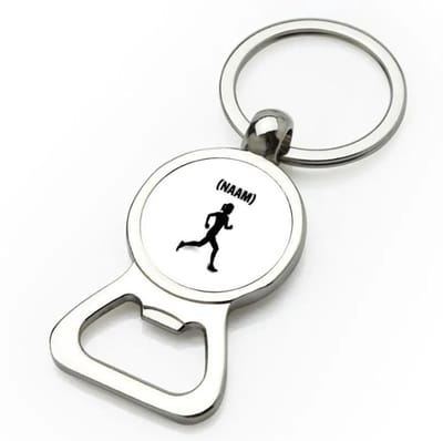 Akyol - hardloop met eigen naam flesopener - Hardlopen - hardloper - sport - 9 bij 3 cm