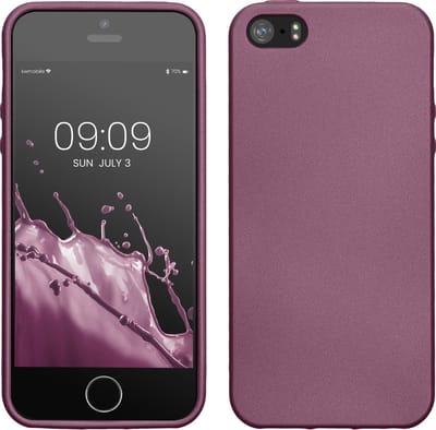 kwmobile telefoonhoesje geschikt voor Apple iPhone SE (1.Gen 2016) / iPhone 5 / iPhone 5S - Hoesje voor smartphone - Back cover in metallic lila