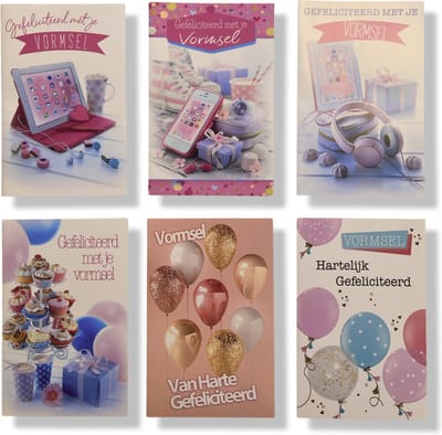 6 Cards & Crafts Luxe vormsel wenskaarten - 12 x 17 cm - Vormsel - Inclusief enveloppen