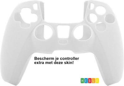 *** Controller hoesje - Geschikt voor PS5 - Wit - Skin voor Playstation 5 controller - Beschermhoes - Siliconen - Accessoires voor Playstation 5 - van Heble® ***