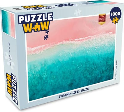Puzzel Strand - Zee - Roze - Legpuzzel - Puzzel 1000 stukjes volwassenen