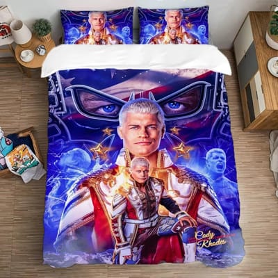 WWE Beddengoed Set American Nightmare Cody Rhodes 3D Zacht Polyester Dekbedovertrek Set Eenpersoons Tweepersoons Twin Kingsize Tieners Volwassenen Thuis Eu Single 135x200cm