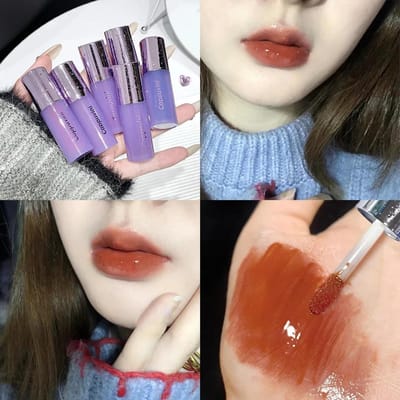 Lipgloss Sexy Paars Rood Spiegel Water Lipglazuur Hydraterende Jelly Langhoudend Niet Plakkerige Vloeibare Lippenstift