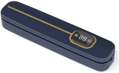 RM Store® - Automatische Vacuümsealer - Draagbare Voedselverpakker - Keuken Benodigdheden - Donkerblauw - 33 x 7.5 x 6 cm.