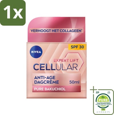 1 x NIVEA - CELLular Expert Lift Dagcrème - Anti-Veroudering Crème - SPF 30 - Voor alle huidtypen - Met Bakuchiol & Hyaluronzuur - 50 ml - Nivea Anti-aging - Anti-rimpel Crème - Dagcrème - Bakuchiol - Hyaluronzuur
