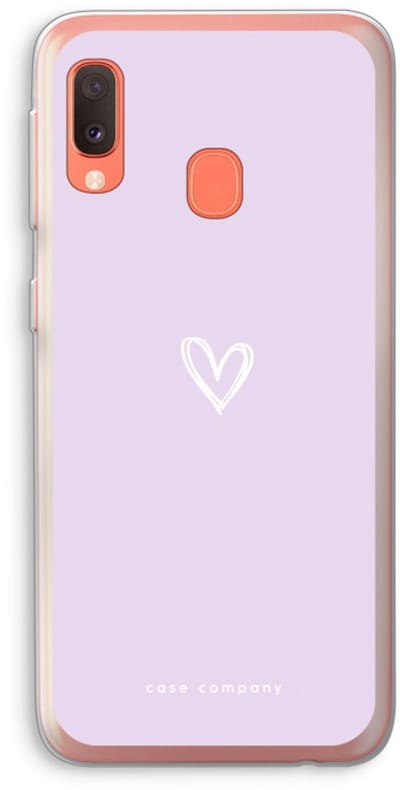 Case Company® - Hoesje geschikt voor Samsung Galaxy A20e hoesje - Klein hartje paars - Soft Cover Telefoonhoesje - Bescherming aan alle Kanten en Schermrand