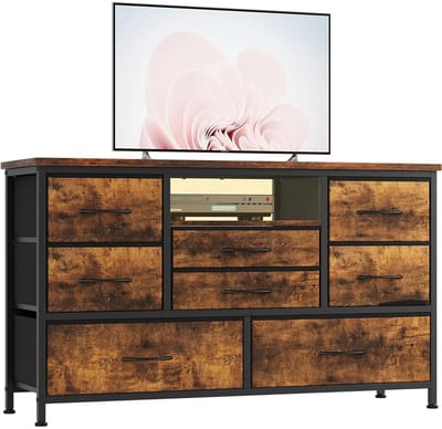 Geargalaxy TV-Meubel met 8 Laden - Televisiemeubel - Opbergkast - TV Dressoir - Mediameubel - Met LED Verlichting - Bruin
