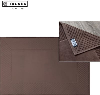 The One Towelling Badmat Ultra - 60 x 95 cm - Extra dikke Douchemat - 100% Zacht katoen - Taupe