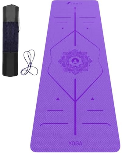 Dikke Antislip Yogamat met Uitlijningslijnen - Perfect voor Yoga en Fitness