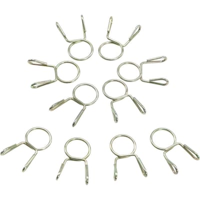 10X Brandstofleiding Slang Buisveerklem Klem 7mm Voor Motorfiets ATV Scooter 10 PCS white