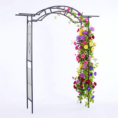 rozenboog - 190x236x45 cm - zwart - voor rozen