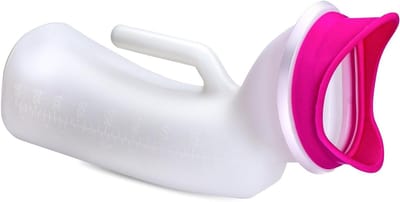 Draagbare Urinoirs voor Mannen en Vrouwen met Vrouwelijke Urinaal Bevestiging - 1000ml Plastic Toiletoplossing voor Reizen, Auto en Ouderen