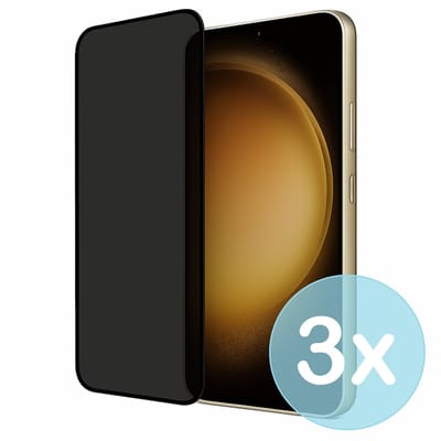 Privacy Screenprotector Geschikt voor Samsung Galaxy S23 Plus – Anti-Gluren – Krasbestendig Gehard Glas 9H – Volledige Dekking – 3-Pack – FuturiQ