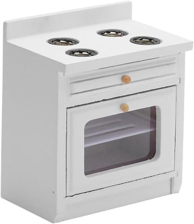Miniatuur Miniatuur Poppenhuis Oven - 1:12 Simulatie Houten Mini Meubels Accessoires voor Poppenhuis Decor 4 Stuks