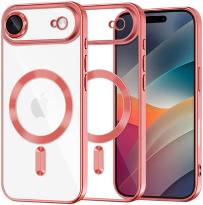 Hoesje geschikt voor Apple iPhone Air - Techsuit Luxury Crystal Back Cover - Geschikt voor MagSafe - Transparant/Rood