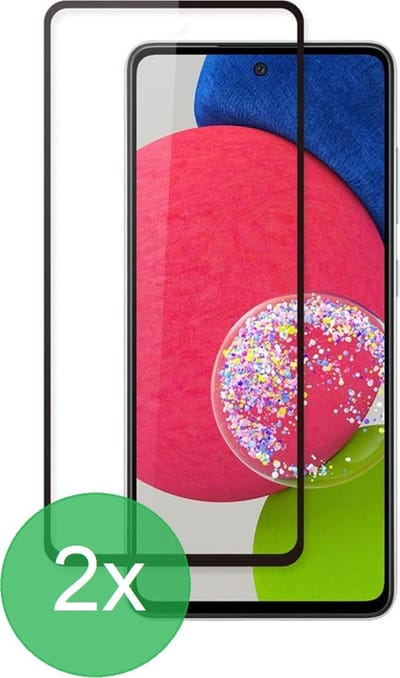 2x Full Cover Screenprotector Geschikt voor: Samsung Galaxy A52 / A52s / A53 5G - Screen protector - volledige glas - bescherming - beschermglas - ZT Accessoires