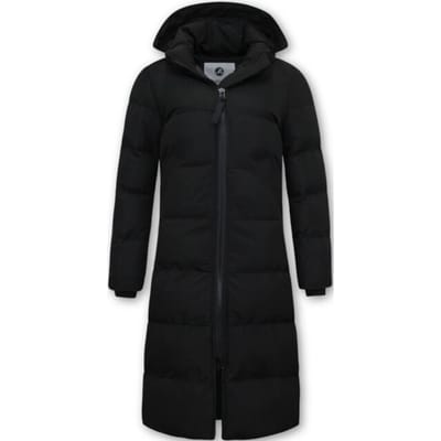 Puffer Jas Dames Lang Getailleerd - 8606 - Zwart