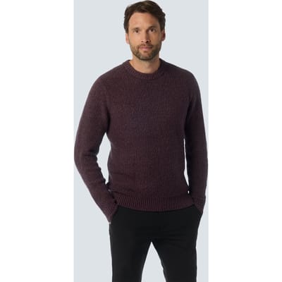 No Excess Pullover Crewneck 2 Coloured Soft Stretch Aubergine Maat: XXL | Sweaters Outlet | Heren