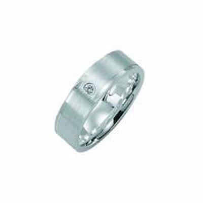 Kiss Me ring zilver mat met hoogglans elementen en zirkonia KM120 maat 58