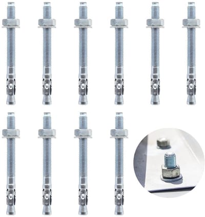 10 Stuks M10 x 110mm Zware Betonschroeven voor Bevestiging van Balustrades, Ramen en Gevels