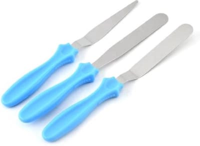 Scoby - Paletmes Set - Fondantgereedschap - Taartdecoratie Spatel - Bakken - Koken - Taartgereedschap - Blauw - Set van 3