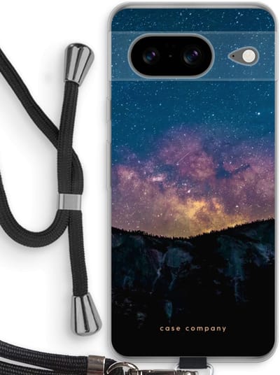 Case Company® - Hoesje met koord geschikt voor Google Pixel 8 hoesje met Koord - Travel to space - Telefoonhoesje met Zwart Koord - Bescherming aan alle Kanten en Over de Schermrand