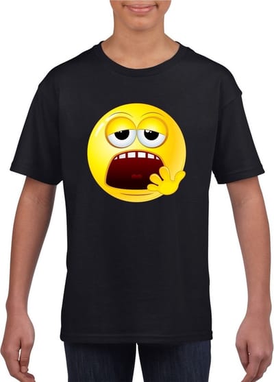 emoticon/ emoticon t-shirt moe zwart kinderen 110/116