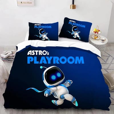 Astro Bot Schattige Cartoon Beddengoed Collectie Dekbed Collectie Eenpersoons Tweepersoons Bed King Size Bed Collectie Slaapkamer Jongens Volwassenen Dekbedovertrek Kussensloop 135X200cm-2pcs
