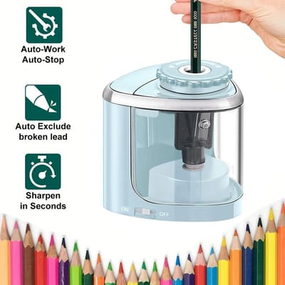Elektrische Puntenslijper Desktop Automatische Puntenslijper Geschikt Voor Potloden (6-8 mm) voor Studenten Schoolkantoor Kantoorartikelen