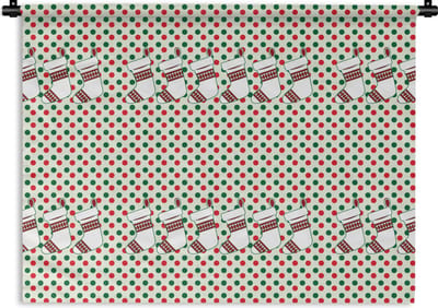 Wandkleed - Wanddoek - Kerstmis - Patroon - Vintage - 120x90 cm - Wandtapijt