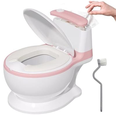 Peuter Toiletbril voor Zindelijkheidstraining, Realistisch Potty met Spatbescherming en Anti-slip Basis voor Kinderen van 1-6 Jaar