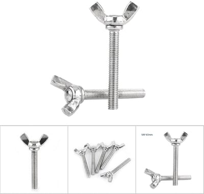 5 Stks M6 DIN316 Duim Vlinder M6 Vleugelschroef 60mm, M6 Vleugelmoer Schroef M6 Duimschroef M6 Vleugelbout Vleugel Hand Schroeven Bouten 304 Roestvrij Staal Bevestiging (M6*40mm)