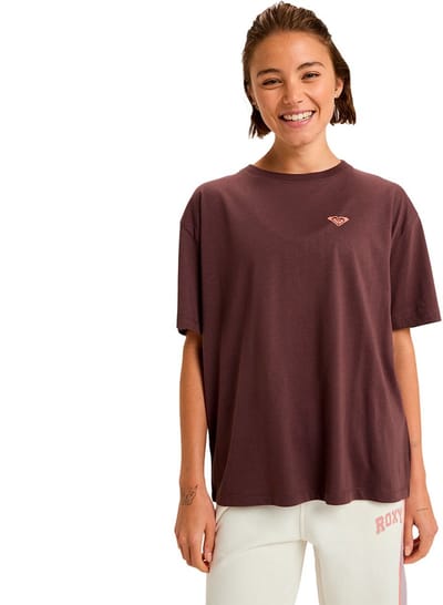Roxy Essential Energy Timeless T-shirt Met Korte Mouwen Bruin M Vrouw