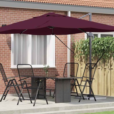 vidaXL - Parasol - 351 - x - 250 - x - 260 - cm - Polyester - en - Aluminium - Bordeaux - Rood