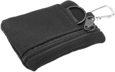 Mini Molle Pouch voor Sleutelkaarten en Kaarten met Rits en D-ring, Ideaal voor Wandelen en Kamperen, Zwart en Casual